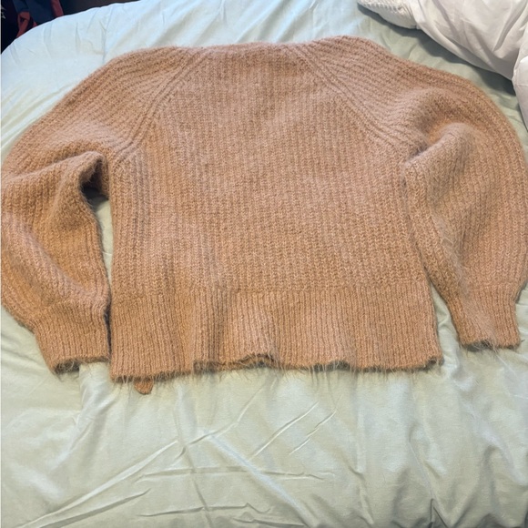 Large Express wrap sweater v neck long sleeve camel color - Picture 2 of 3